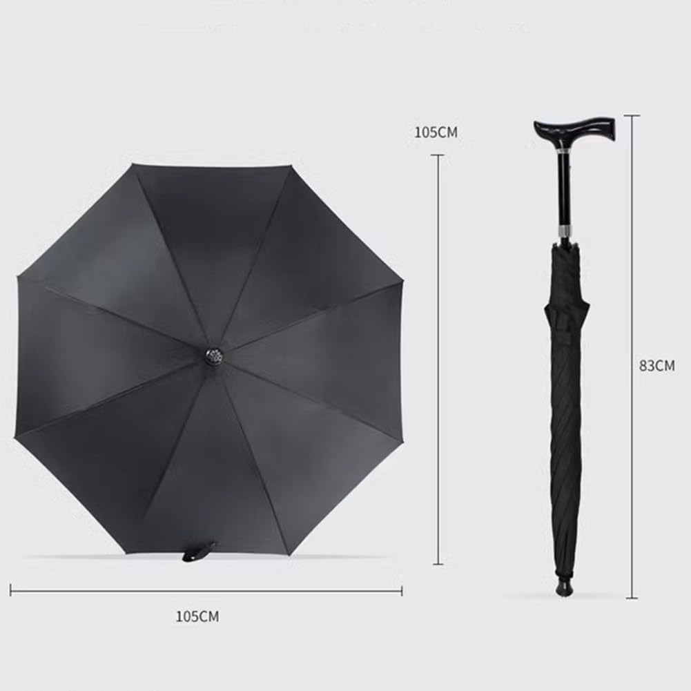 AVIITI Non-Slip Walking Stick Umbrella 83cm326in Red