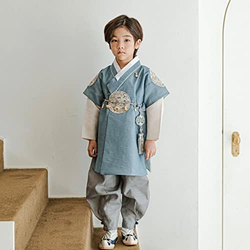 Korean Light Blue Baby Hanbok for 100days10yo