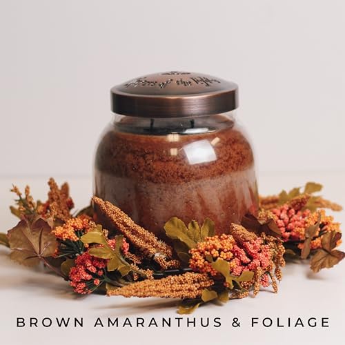 A Cheerful Giver Candlestick Holder Brown Amaranthus Foliage Design