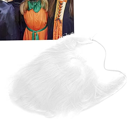 White Plush Fake Beard with Elastic Band for Costume