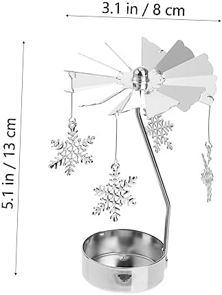 GRIRIW Rotating Snowflake Candle Holder