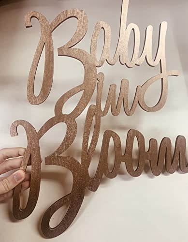 Baby In Bloom Sign - Custom Wooden Wording for Baby Shower