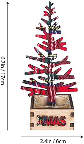Beaupretty 2Pcs Wood Candlestick Christmas Decor