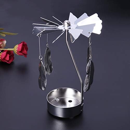 SOFEA Tea Light Candle Holder Snowman Spinning Carousel 1