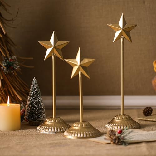 SOFE Standing Gold Star Set of 3 - Decorative Table Centerpieces