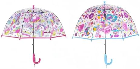 2 Pack Clear Bubble Umbrellas with Anti-Pinch Handle 1