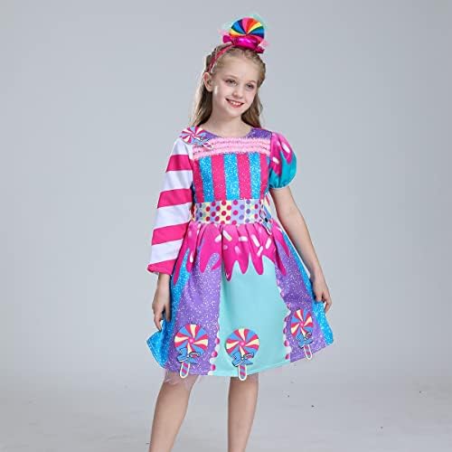 IDOPIP Rainbow Candy Tutu Dress for Girls 3-10Y