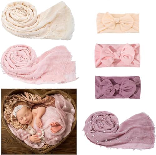 Vomdrok Newborn Baby Blanket Wrap Set 6 Pcs