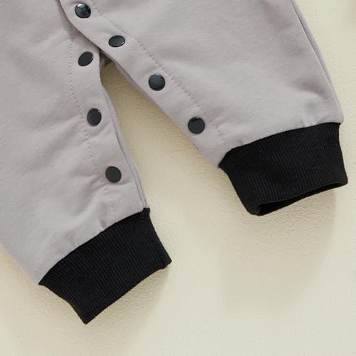 Lamuusaa Baby Boy Halloween Romper Jumpsuit with Bowtie and Spider Embroidery 0-18M