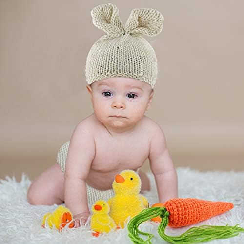 FEPITO Baby Bunny Costume Set Crochet Knit Outfit