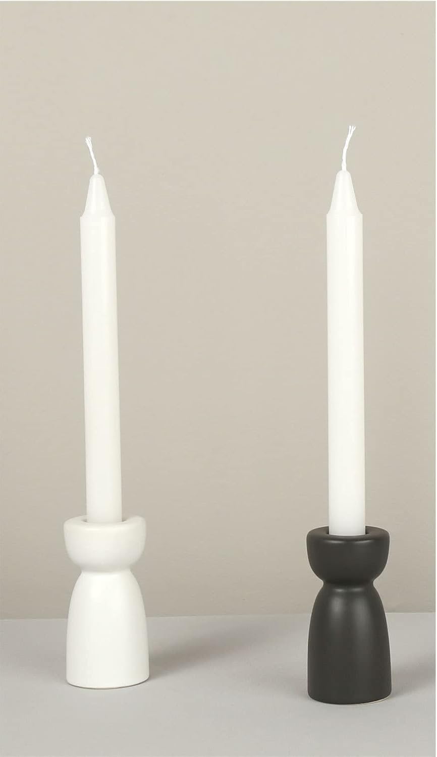 QIAOIDEA Ceramic Candlestick Holders 2 Pack 1