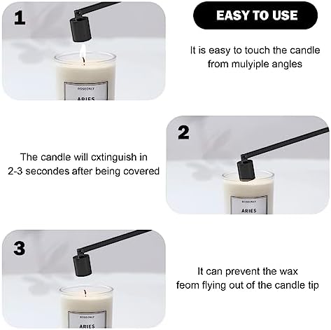 WRENYZK Candle Snuffer Extinguisher with Long Handle Black