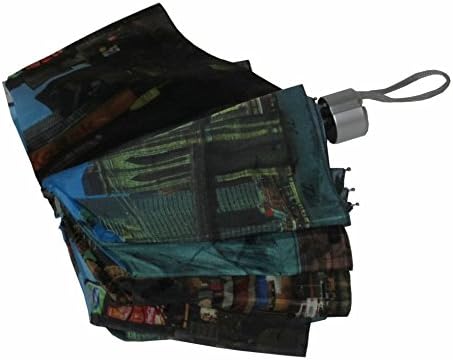 Conch New York Compact Umbrella with City Landmarks