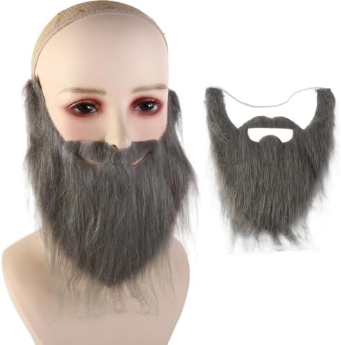 Vctitil 14 Pcs Grey Fake Mustache Facial Hair Disguise