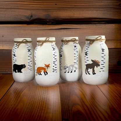 Redwood Home Woodland Animal Decorative Jars Set of 4