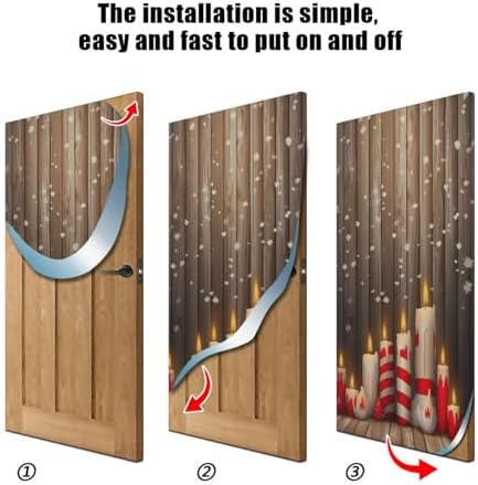 MCHIVER Santa Candles Merry Christmas Door Cover
