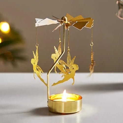 Rotating Candle Holder with Snowflake Design