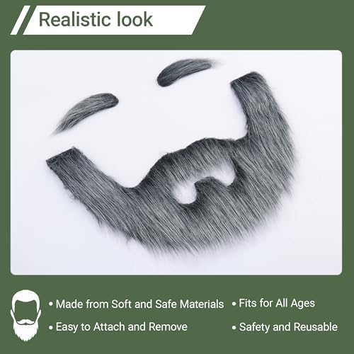 Cosela Realistic Self Adhesive Full Beard and Eyebrows
