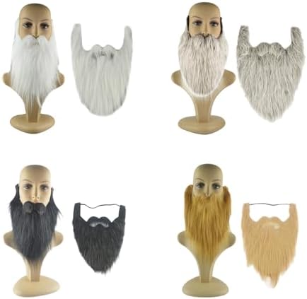 BOGEEL Halloween Fake Beard with Adjustable Elastic Rope and Cloth