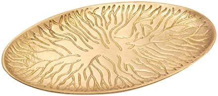 NKlaus Brass Gold Matte Candle Plate 18x9 cm