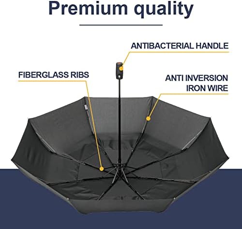 ABrolly Edinburgh Large Windproof Travel Umbrella - 54 Inch Auto Open Close