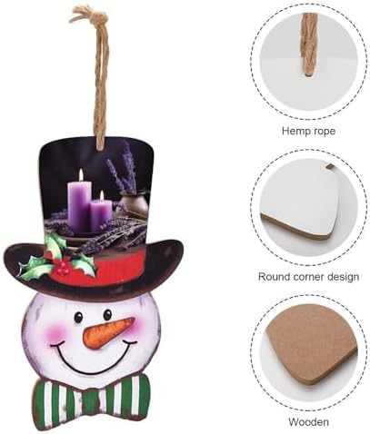 Christmas Wooden Sign with Purple Lavender and Candles
