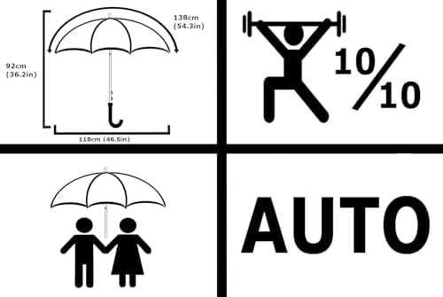 12 Rib Windproof Heavy Duty Golf Umbrella for Men Women Black