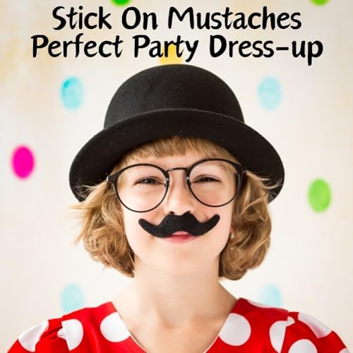 48 Pcs Fake Mustaches with 6 Styles for Halloween