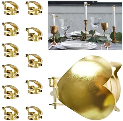 Aepiraza 12Pcs Automatic Candle Snuffer Kit with Gold Heart Design