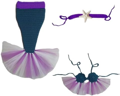 KLEYAO Newborn Baby Photography Props Mermaid Set