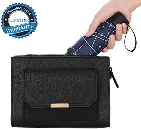 GAOYAING Compact Travel Umbrella 2 PACKS - 34 Inches Blue Plaid