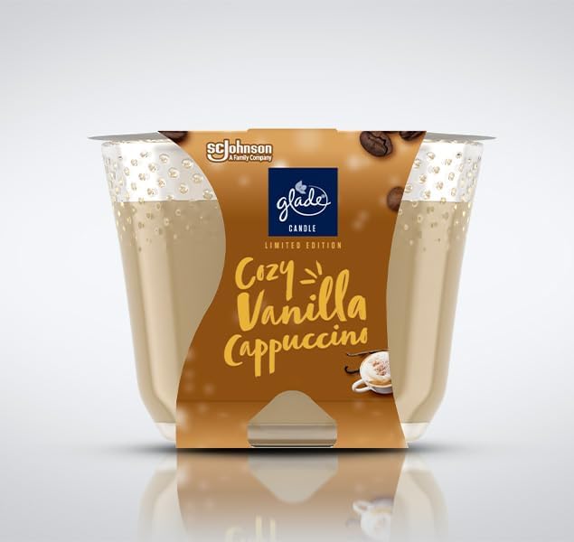 Glade Cozy Vanilla Cappuccino Jar Candle 3-Wick 1