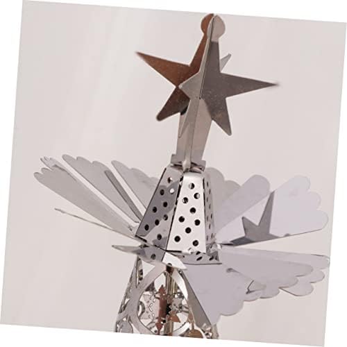 Christmas Tree Shaped Rotating Tea Light Holder