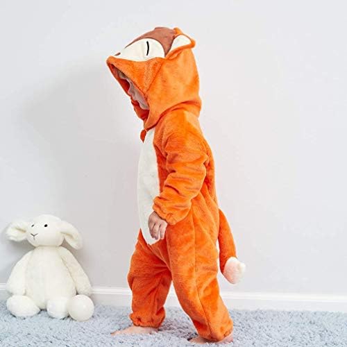 MICHLEY Baby Animal Costume Flannel Hooded Romper