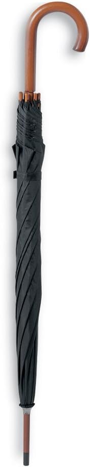 eBuyGB Classic Umbrella with Wooden Handle - Manual Opening Wedding Gentlemans Brolly Black
