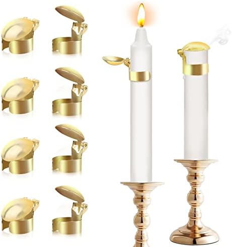 LILANGLI Swedish Candle Extinguishing Ring Set - 8 Pcs Gold Automatic Wick Snuffer Kit