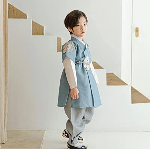 Korean Light Blue Baby Hanbok for 100days10yo