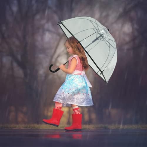 LLanxiry Kids Clear Bubble Umbrella Automatic Open Lightweight