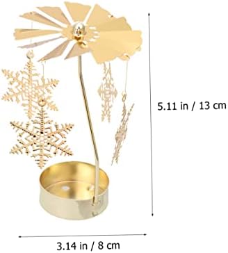 PRETYZOOM Rotating Windmill Tea Light Holder with Snowflake Design