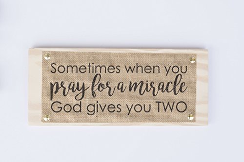 5x12 Twins Announcement Decorative Sign