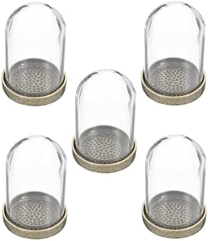 ARTIBETTER 5-Piece Clear Glass Dome Cloche with Brass Base 1