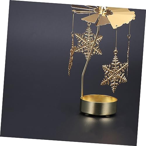 PRETYZOOM Rotating Windmill Tea Light Holder with Snowflake Design