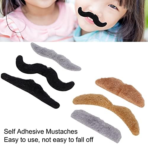 HUONIU Self Adhesive Mustaches 6 Pcs for Parties