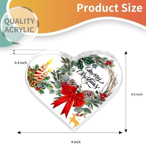 Jumkook Farmhouse Christmas Heart Shaped Acrylic Plaque Decor