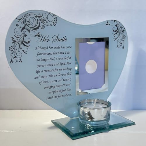 Thorness Her Smile Memorial Plaque with Candle and Photo Holder 1