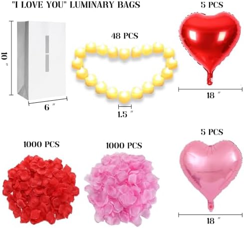 I Love You Lighted Letters Sign with Luminary Paper Bags