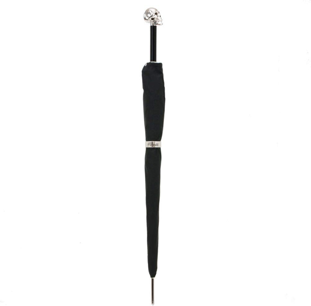 Pasotti Lux Silver Skull Walking Stick Umbrella W33