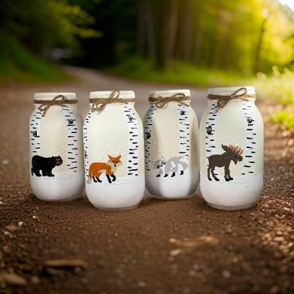 Redwood Home Woodland Animal Decorative Jars Set of 4