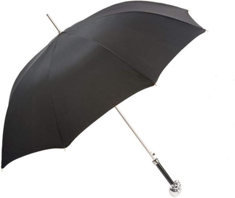 Pasotti Lux Silver Skull Walking Stick Umbrella W33