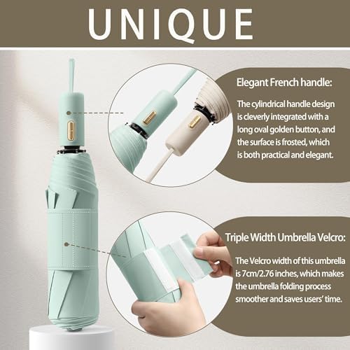 Travebo French Style Compact Folding Umbrella with UV Protection
